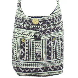 Cotton Canvas Sling Shoulder Bag - Purple