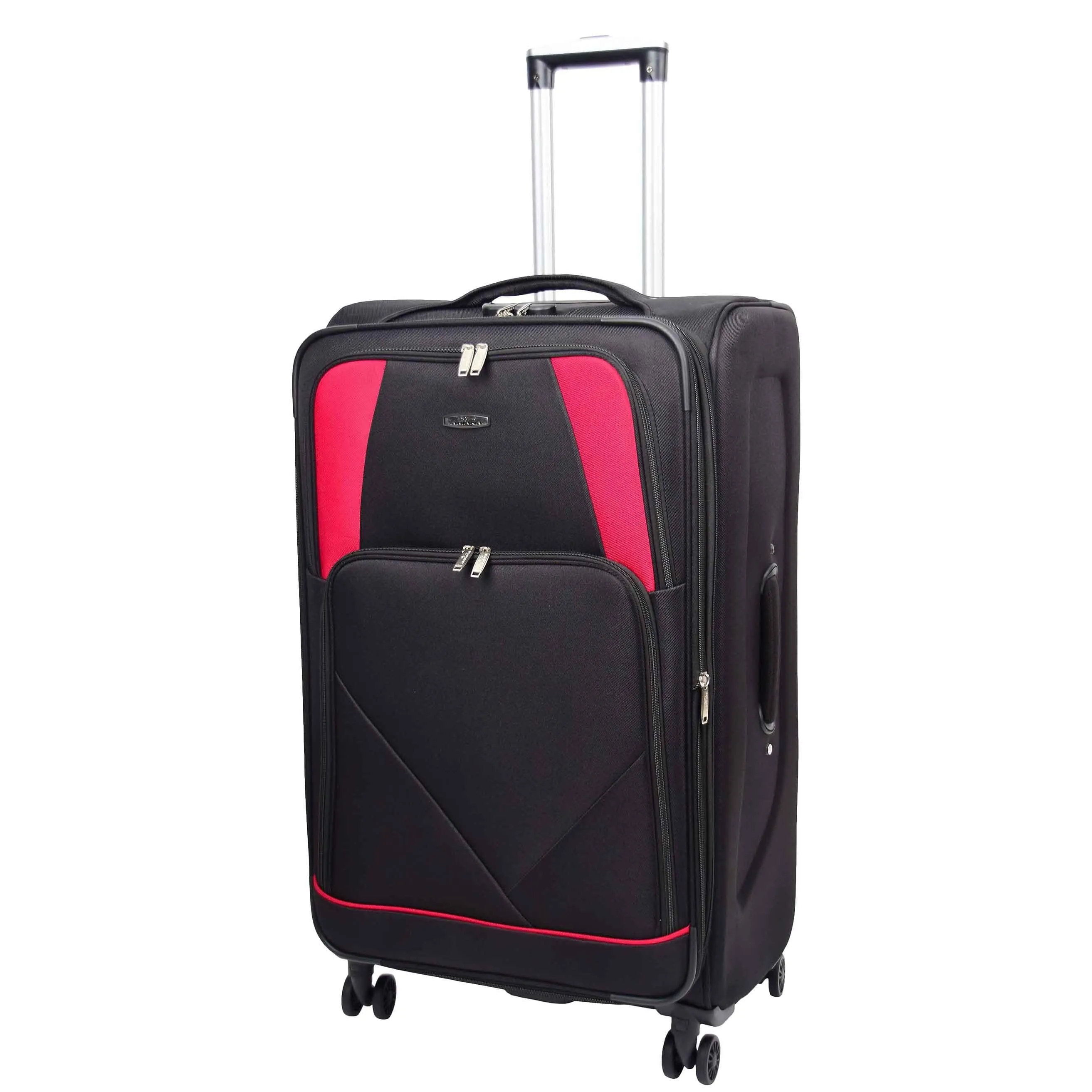 DR568 Soft Case Four Wheel Travel Luggage Suitcase Black