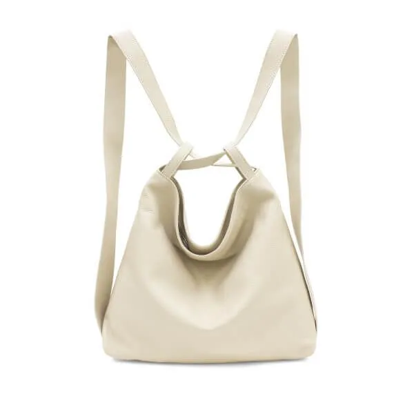 Italian Leather High Quality Large Leather Convertible Backpack -Ultimati  Nude