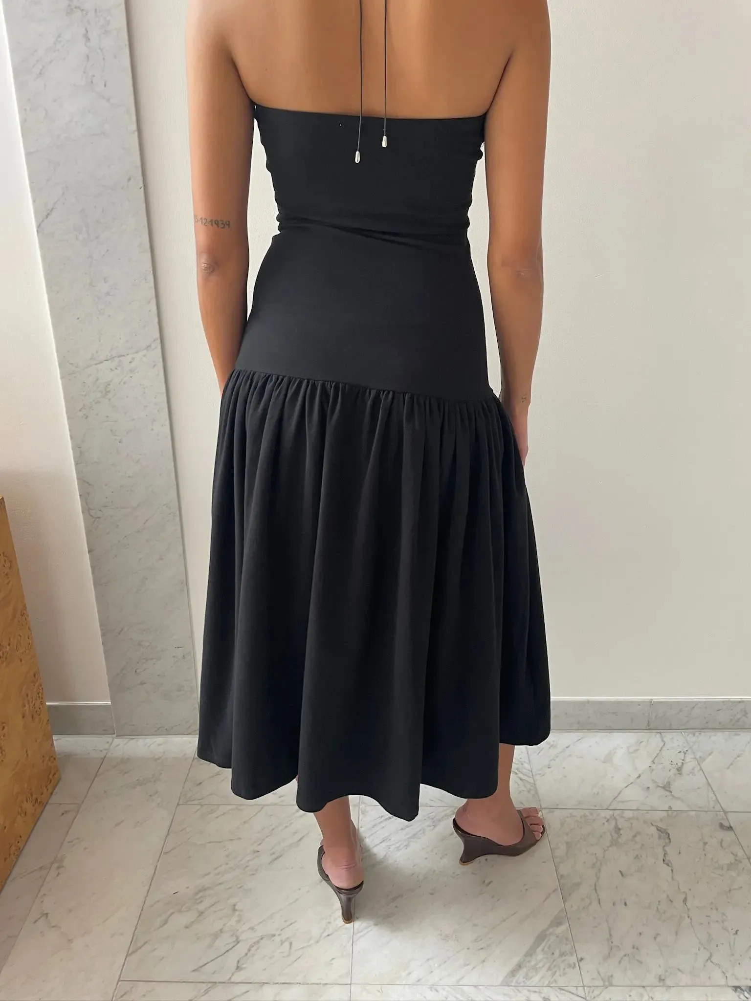 The Tube Dropwaist Convertible Dress, Black